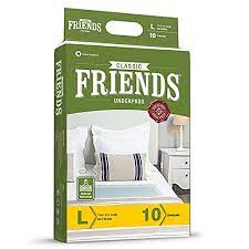 Friends Classic Underpads, Large 60 X 90 cm, Super Absorbent Polymer & Soft Surface, 10s Pack