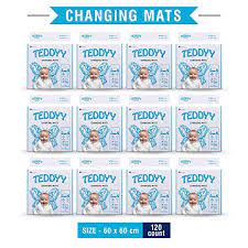 TEDDYY Baby Disposable Changing Mats Size - 60 X 60 cm - (Pack of 10)